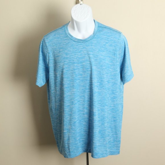 Lululemon Men's light blue marled short sleeve tech t-shirt Medium M - Picture 3 of 4